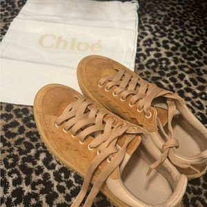 Never Worn Suede Chloe Sneakers size 39 Angora Beige